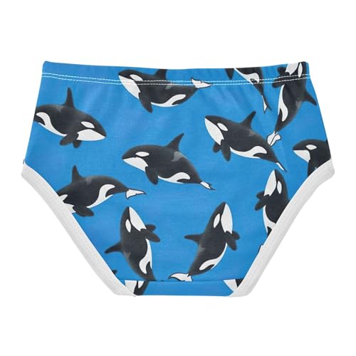 Black White Killer Whales Blue Toddlers Underwear Floral 2t Cotton Panties Little Girl Florals Undies Kids Briefs2