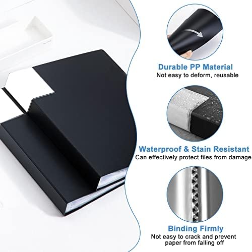CAEEKER 3 PCS A4 Display Book Folder 40 Pocket Document Presentation Folder Wallet Presentation Project Folder Display Folder Document Folder with Plastic Sleeves for Individuals School Office, Black