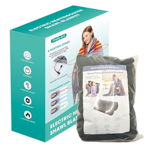 Manta de Tiro con calefacción: Almohadilla térmica, edredón de energía de Lujo | Colcha de Temperatura Ajustable, lámina de Calentador de Microfibra, Manta calentada para relajación a la Hora de