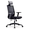 SIHOO Bureaustoel, ergonomische bureaustoel, draaistoel met hoge rugleuning, lendensteun, verstelbare PU-hoofdsteun, armleuning- en kantelfunctie, Home-Office-stoel van mesh (zwart)