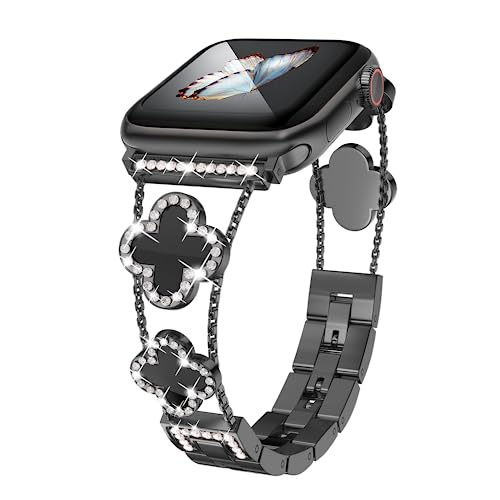 Musk-MSKR diamond metal band adds sparkle to your watch - Compatible with Apple Watch Series...