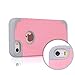 Alkax for iPhone SE Case, Dual Layer Armor Heavy Duty Hybrid Shockproof Protection Protective Cover Bumper for Apple iPhone SE + 1 Stylus Pen (Pink/Grey)