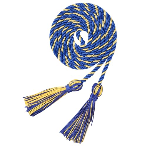 Image of Graduation Honor Cord 68 inch Grad Braided Honor Cords with Tassel Honor Rope Grad Cords for Graduation Students Bachelor Master Doctoral Gown Grad Decor (Royal Blue and Gold)
