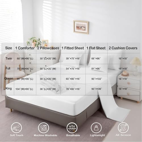 Image of Erosebridal Girls Cute Plaid King Comforter Set with Sheets 7 Piece,Pink Green Checkered Bed in A Bag for Kids Teen Geometric Checkerboard Bedding Sets,Aesthetic Grid Bed Set with Comforter