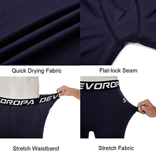 Devoropa Boys Leggings Quick Dry Youth Compression Pants Sports Tights Basketball Base Layer Navy Xl #TOP4