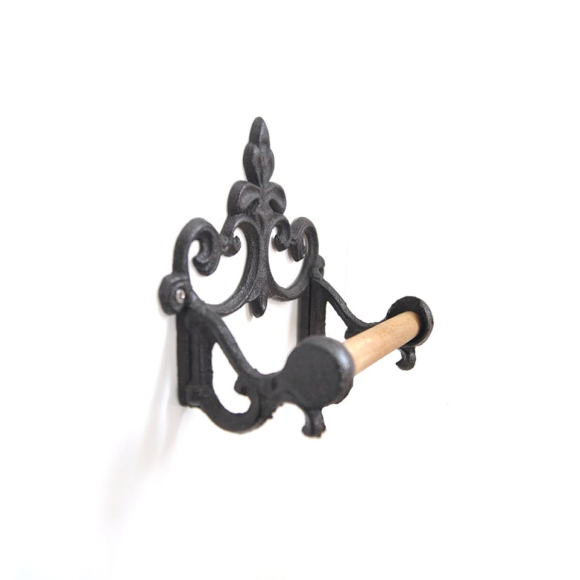 Anello Portasciugamani Rotondo in Ferro Battuto, 2 Pezzi | Stile Retro Semplice ed Elegante, Nero, Accessori di Montaggio Inclusi
