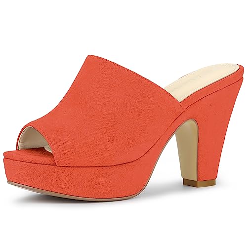 Image of Allegra K Women's Open Toe Platform Chunky Heel Slides Sandals