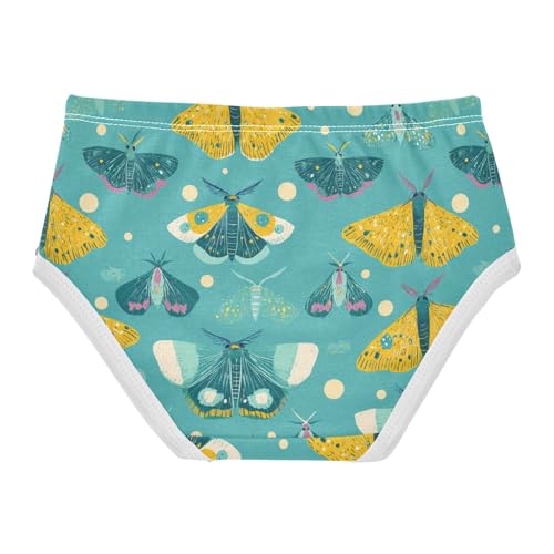 Wusikd Yellow Butterfly Girls' Underwear Cotton Teal Colors Girls Briefs Soft Toddler Underwear 2T2
