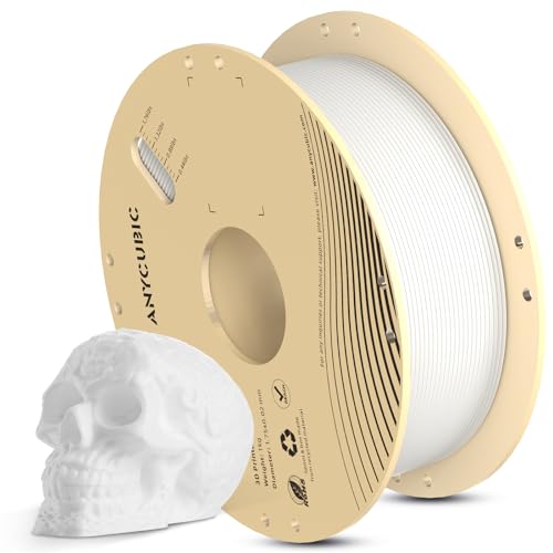 Image of ANYCUBIC 3D Printer Filament PLA 1.75mm, FDM Printer Filament 1kg Spool (2.2 lbs), Dimensional Accuracy + /- 0.02 mm (1kg, White)