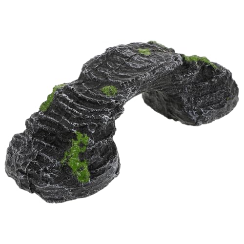 Parliky Turtle Basking Stylish Resin Bridge for Aquarium Versatile Reptile Climbing Platform and Hide Cave for Turtles Geckos and Reptile Habitats Space Efficient Design