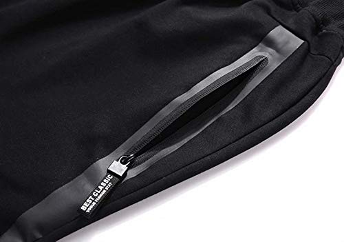 Bermuda masculina Biylacesen 3/4 de corrida capri para ginástica abaixo do joelho com bolsos com zíp