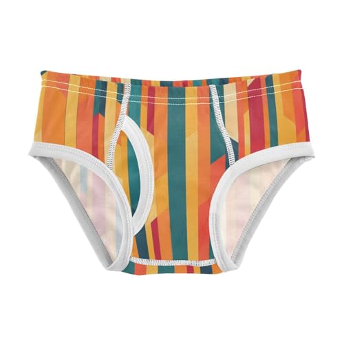 KLL Abstract Rainbow Stripes Toddler Boy Soft Nighttime Underwear Cute Children Undies