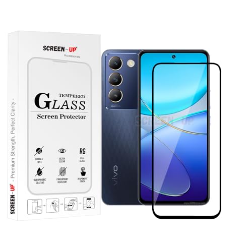 Image of ScreenUp Tempered Glass For vivo Y100 4G - Ultra Clear, 9H Scratch Resistant, Full Coverage, Easy Install Screen Protector