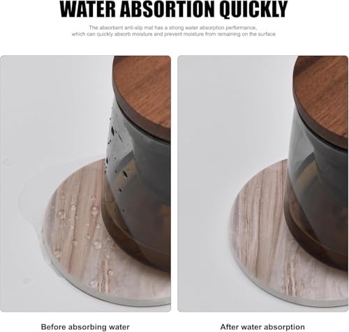 Image of 6Pcs Drink Coasters with Holder, Wood Style Wood Drink Coaster, Absorbent Coasters Set Suitable for Kinds of Cups, Modern Style Coasters for Coffee Table, 4 Inches