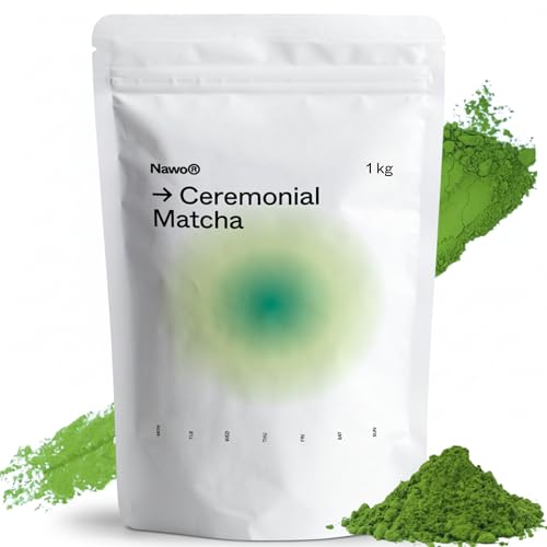 Té Matcha Ceremonial Barista– 500 g & 1 kg, 100% Natural y Ecológico, Té Verde Japonés en Polvo de Calidad Barista Profesional para Cafeterías y Hogar – NAWO® Routines (1 kg)