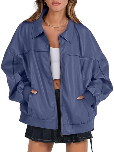 ANRABESS Womens Oversized Leather Jackets Faux Suede Fall Fashion...