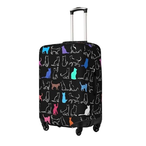 Travel Luggage Cover Spandex Suitcase Protector Bag,Multicolor Cats Dust-Proof Fits 18-32 Inch Luggage, Suitcase Sleeve For Kid And Adult,X-Large2