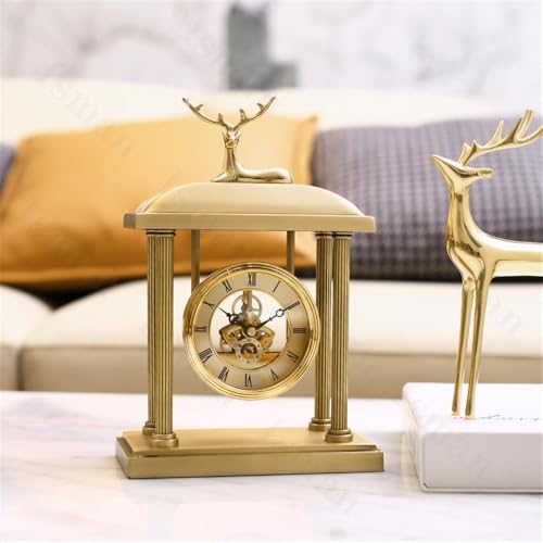 Reloj de mesa dorado en cobre mate con luz led para sala de estar 5