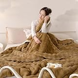 Générique Couverture Bulle en Pile De Lapin Classe A, Couvertures, Plaids Et Boutis, Épaisse, Douce and Anti-Mue, Chauffage Rapide, Lavable en Machine, Multiples Couleurs(Brown,100 * 150cm)