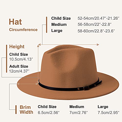 Image of Wide Brim Fedora Hats for Women Men Two Tone Dress Hat Felt Panama Hat in Two Audlt Size