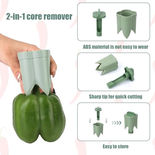 Descaroçador de pimenta 2 em 1, cortador de pimentão 2 em 1, descaroçador de pimenta, descaroçador d