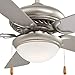 Minka-Aire F563-SP Downrod Mount, 5 White Blades Ceiling fan with 76 watts light, Brushed Steel