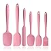 BINHAI Juego de espátulas de silicona de – Rosa 6 piezas de espátula de goma antiadherente con núcleo de acero inoxidable – Espátula resistente al calor utensilios de cocina para cocinar