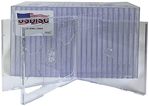 USDISC CD Jewel Cases Standard 10.4mm, Triple 3 Disc, Clear, Pack of 400