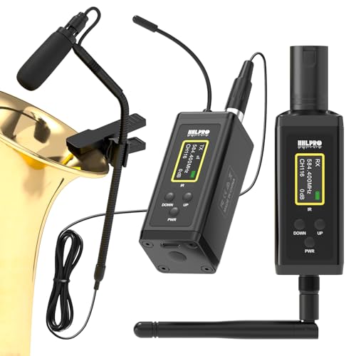 HHLPRO Saxophone Wireless Microphone System for Clarinet, Brass Instrument