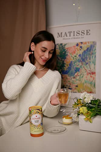 Loose Leafs Assorted Tea By Lovare Made In Ukraine - Black And Green, Floral, Passion Fruit, Huchlebbery Herbal Set With Flowers - Gift Box For Blooming Tea Lovers Men & Women - 80 G (Alpine Herbs) #TOP7