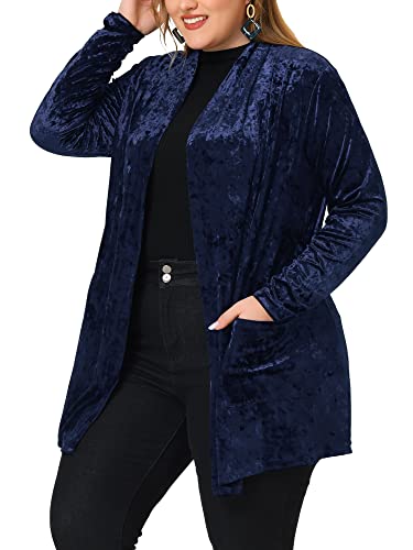 Agnes Orinda Velvet Cardigan for Women Plus Size Vintage Shawl Collar Open Front Crush Velvet Cardigans Halloween