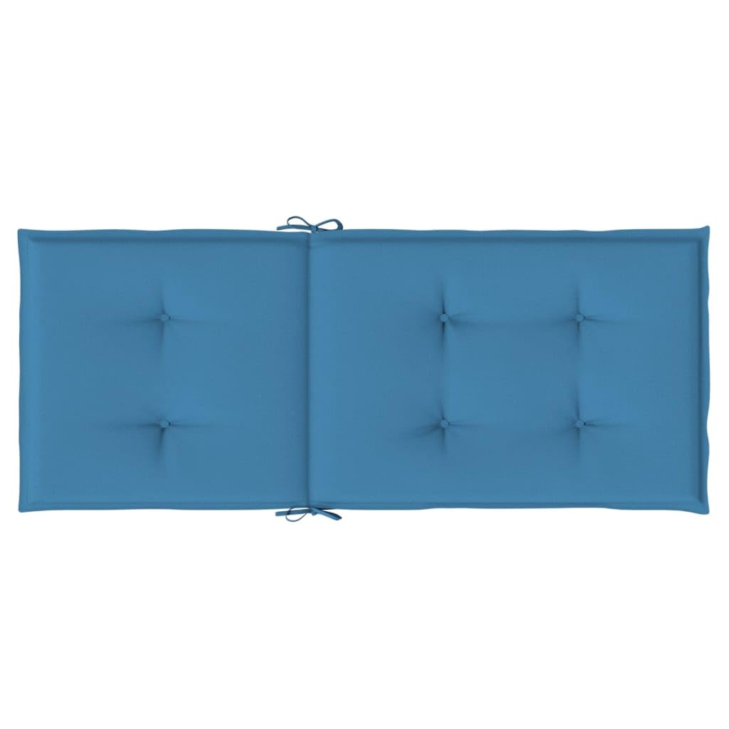 Hochlehner Auflagen 4 STK. Melange Blau 120x50x4 cm Stoff, Sitzauflage aus 100% Polyester, Schaumstofffaser Füllung, rutschfest, Outdoor Indoor, waschbar, für Gartenstuhl und Esszimmerstuhl
