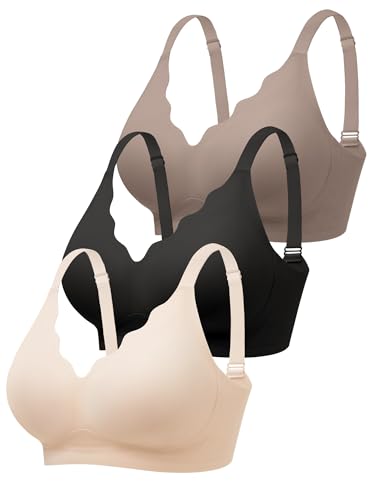 Image of Wireless Jelly Bras for Women No Underwire with Support - S-2XL Seamless Bralettes Everyday Comfort Tshirt Padded Bra