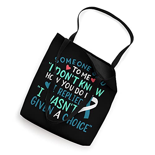 Bolso tote para concienciación sobre el cáncer cervical, con cinta blanca y turquesa, para personas que luchan contra el cáncer y la quimioterapia miniatura 2