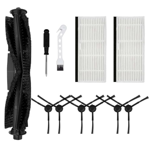 Kit di 10 filtri a spazzola laterale principale per aspirapolvere robot per Honiture per Q6 Pro, 1 spazzola a rullo principale, 6 spazzole laterali, 2 filtri HEPA, 1 spazzola per la pulizia