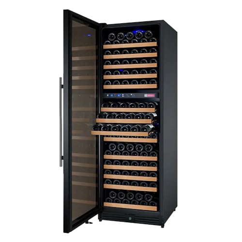 Image of Allavino 24 inch Wide FlexCount II Tru-Vino 172 Bottle Dual Zone Black Left Hinge Wine Refrigerator