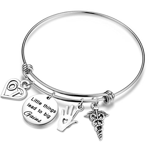 TGBJE Occupational Therapy Bangle Little Things Lead to Big Gains Expandable Bracelet gift for OT,OT - //medicalbooks.filipinodoctors.org
