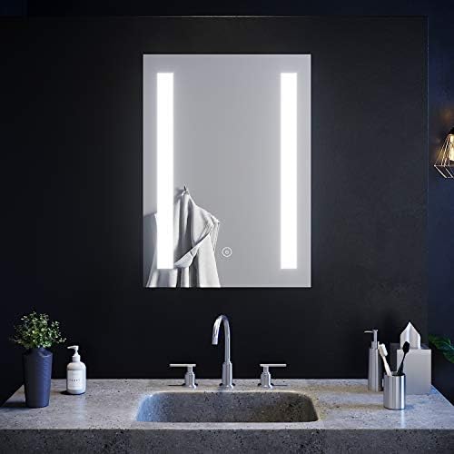Pebble Grey Serena 390 x 500 mm Illuminated LED Bathroom Mirror built