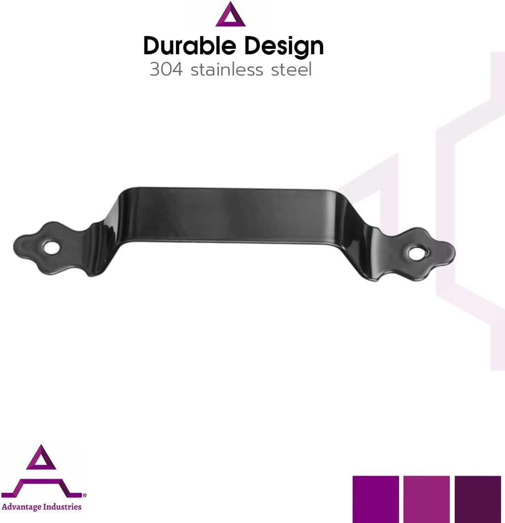 ADVANTAGE INDUSTRIES 7" Stainless Steel Gate Handle | Fits All Types of Fences | Powder-Coated Paint | Industrial Handle | Black (AD1005-SSB)