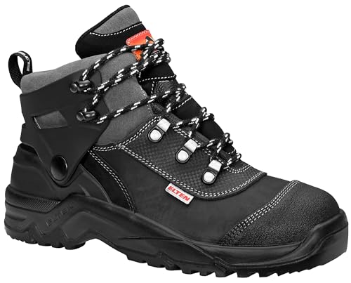 ELTEN Sicherheitsschuhe Dino black S3S, Damen und Herren, Leder/Textil, Stahlkappe, robust 46, Schwarz