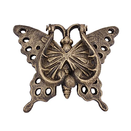 PIAOLING Battente per Porta a Farfalla in Ottone retrò ， Battente per Porta Decorativo in Ferro battuto Vintage ， Maniglia per cancello