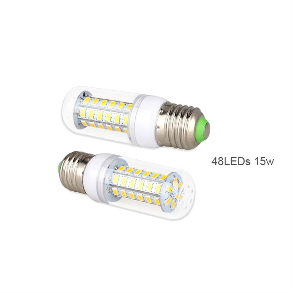 RZL Lighting, Paquete de 50, Bombilla LED de maíz E27 AC220V 5730SMD Bombilla de foco LED Lámpara de iluminación interior Lámparas de vela(Warm White,E27 36LEDs 5W)