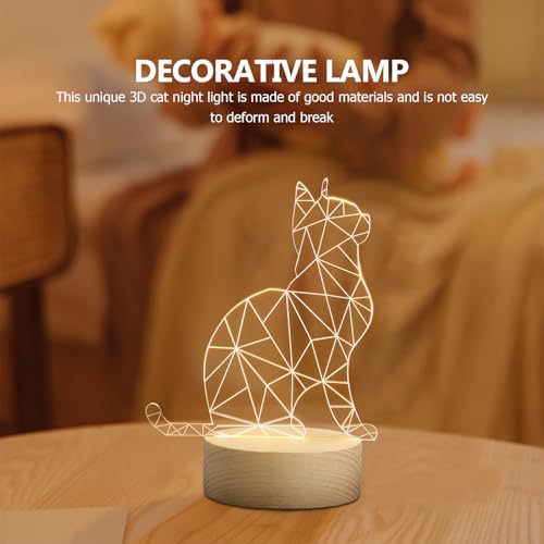 Lámpara de Mesa de Noche LED Diseño Gato 3D Healeved miniatura 6