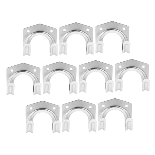 FONDOTIN 10Pcs Durable Double Hooks Water Organizer Bracket for Garden Hose Storage Heavy Duty Iron Pipe Rack Resistant Wall Hanger for Outdoor Use