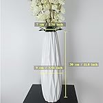 12Inch Tall Vase White Ceramic Flower Vase,Home Decor White Vase for Pampas Grass,Modern Textured Vases for Living Room Decorations,Table Centerpieces,Shelf,Farmhouse Small Ceramic Vase - Image 2