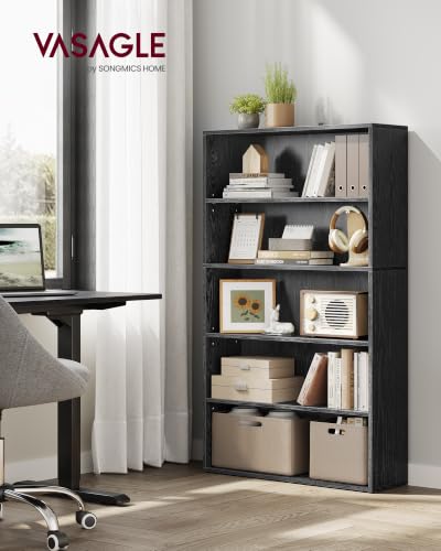 Image of VASAGLE Custos Collection - Bookshelf, 5-Tier Bookcase, Book Shelf, Open Storage Shelf, 9.4 x 31.5 x 52.5 Inches, for Living Room, Home Office, Dinning Room, Ebony Black ULBC175T56