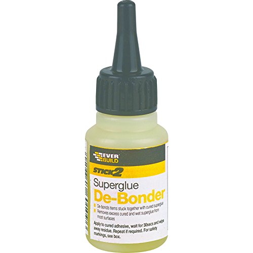 Everbuild Superglue De-Bonder 20ml - Cyanoacrylate Remover for Wood, Plastic, Metal, Glass - Clear Liquid, Low-to-Medium Viscosity