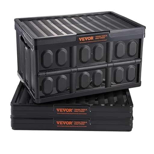 VEVOR Caja de Almacenamiento de Plástico Plegable con Tapas 3 Piezas, Cajas de Transporte Apilable 45 L con Asas, Contenedores Grandes y Resistentes para Ropa, Juguetes, Libros, Accesorios, Negro | Ya disponible en tu tienda friki favorita! En mundofriki.es!