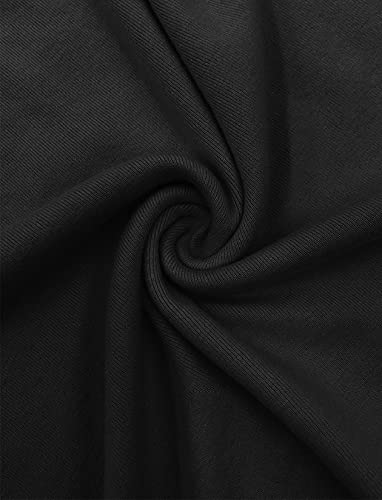 Prettoday Women's Cowl Neck Long Sleeve Tunic Sweatshirts Casual Loose Drawstring Pullover Tops With Pockets… Black #TOP5