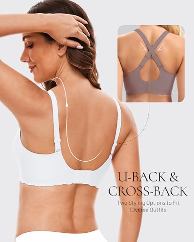 Image of Deep V Petal Bras for Women No Underwire Soft Wireless Bras Comfort Seamless Bralettes with Extender